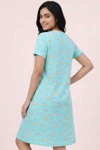 Zivame Knit Cotton Knee Length Nightdress - Island Paradise — thumbnail 3